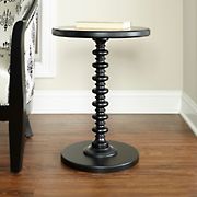 Powell Round Spindle Side Table - Black