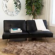 Abbyson Living Milano Faux Leather Convertible Sofa - Black