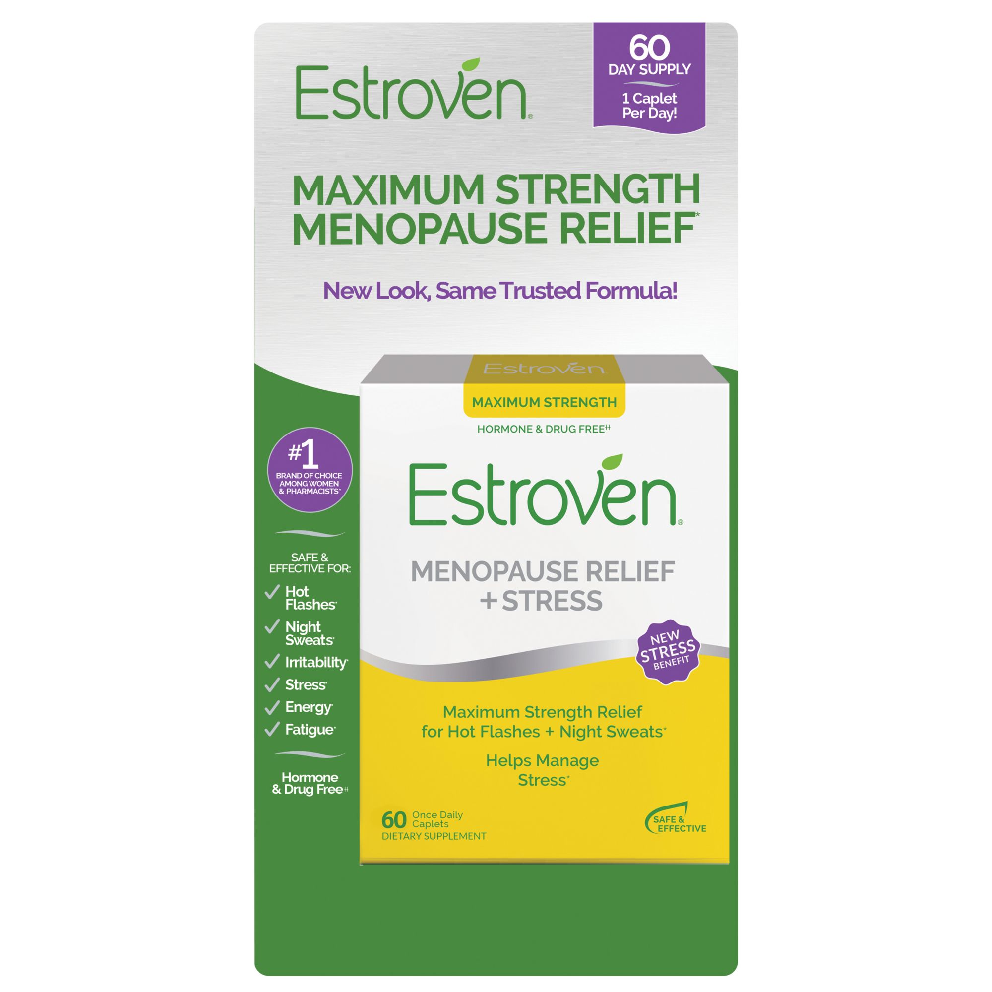 Estroven Maximum Strength Menopause Relief Caplets 60 Ct