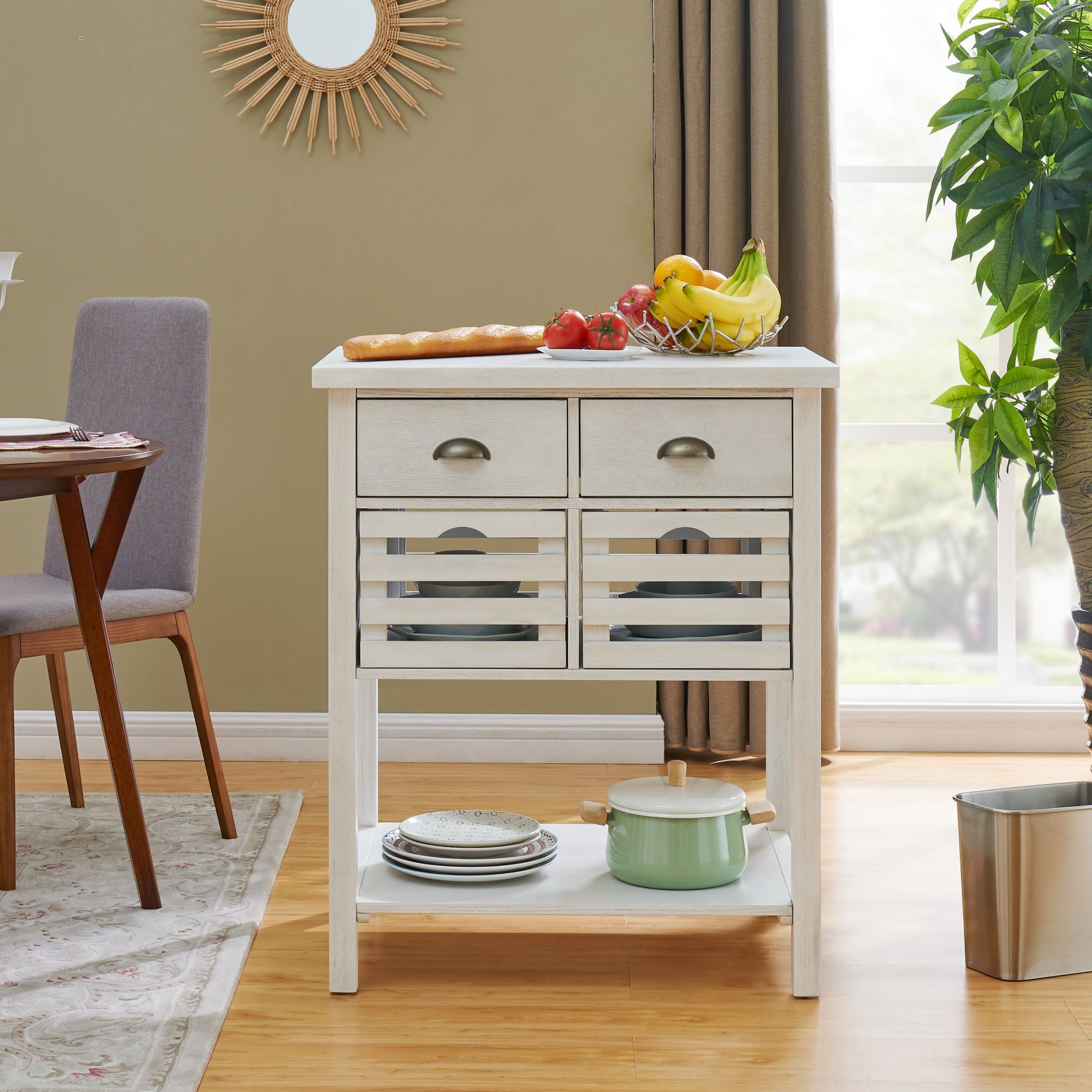 SEI Seryrillo Kitchen Island - White
