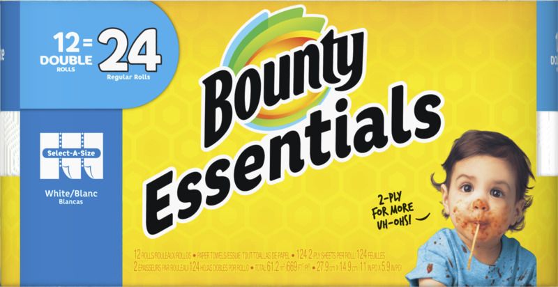 Bounty Paper Towels, Doubles, 2-Ply - 12 rolls