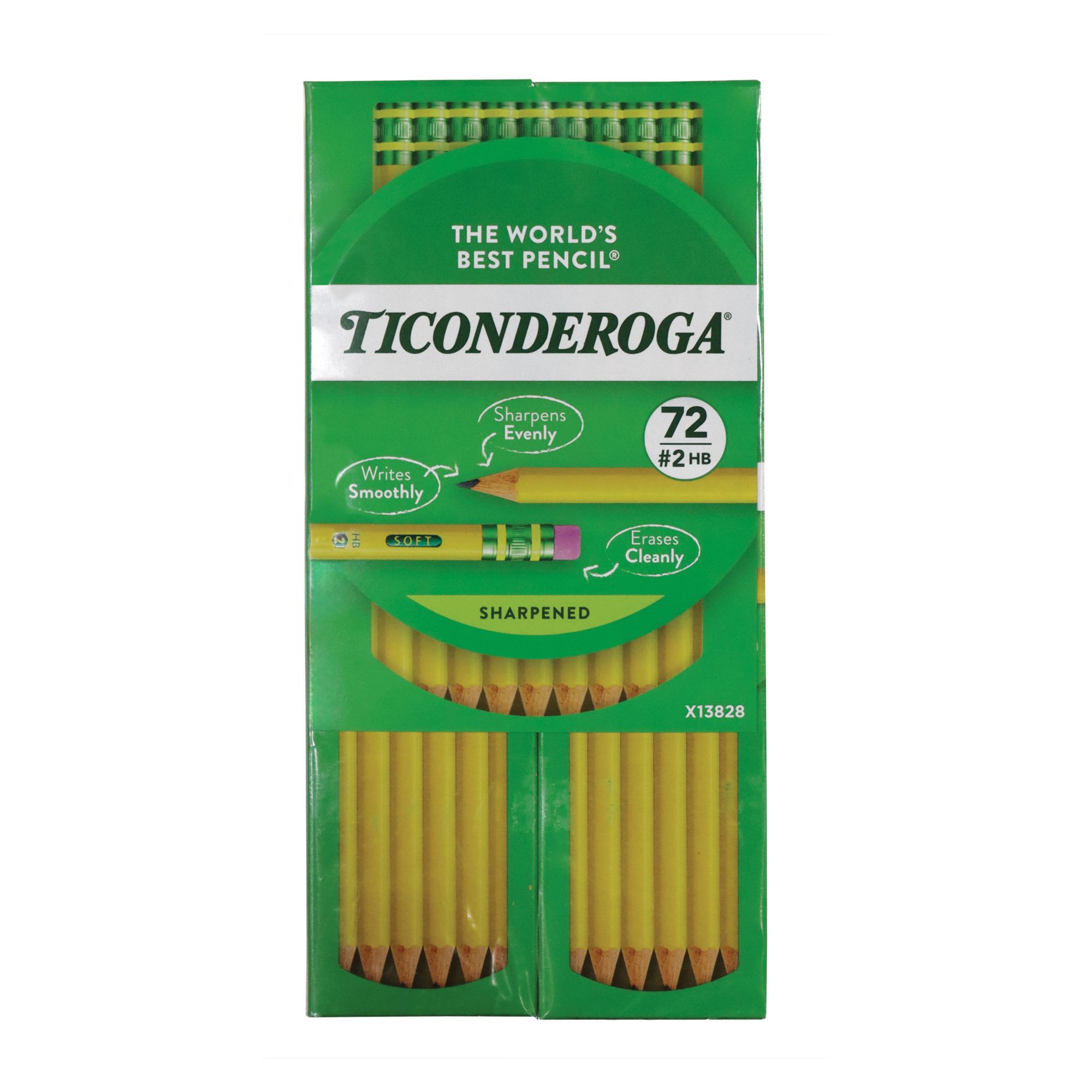 Pencils Ticonderoga No. 2 wood 12 ct. Sharpened latex free