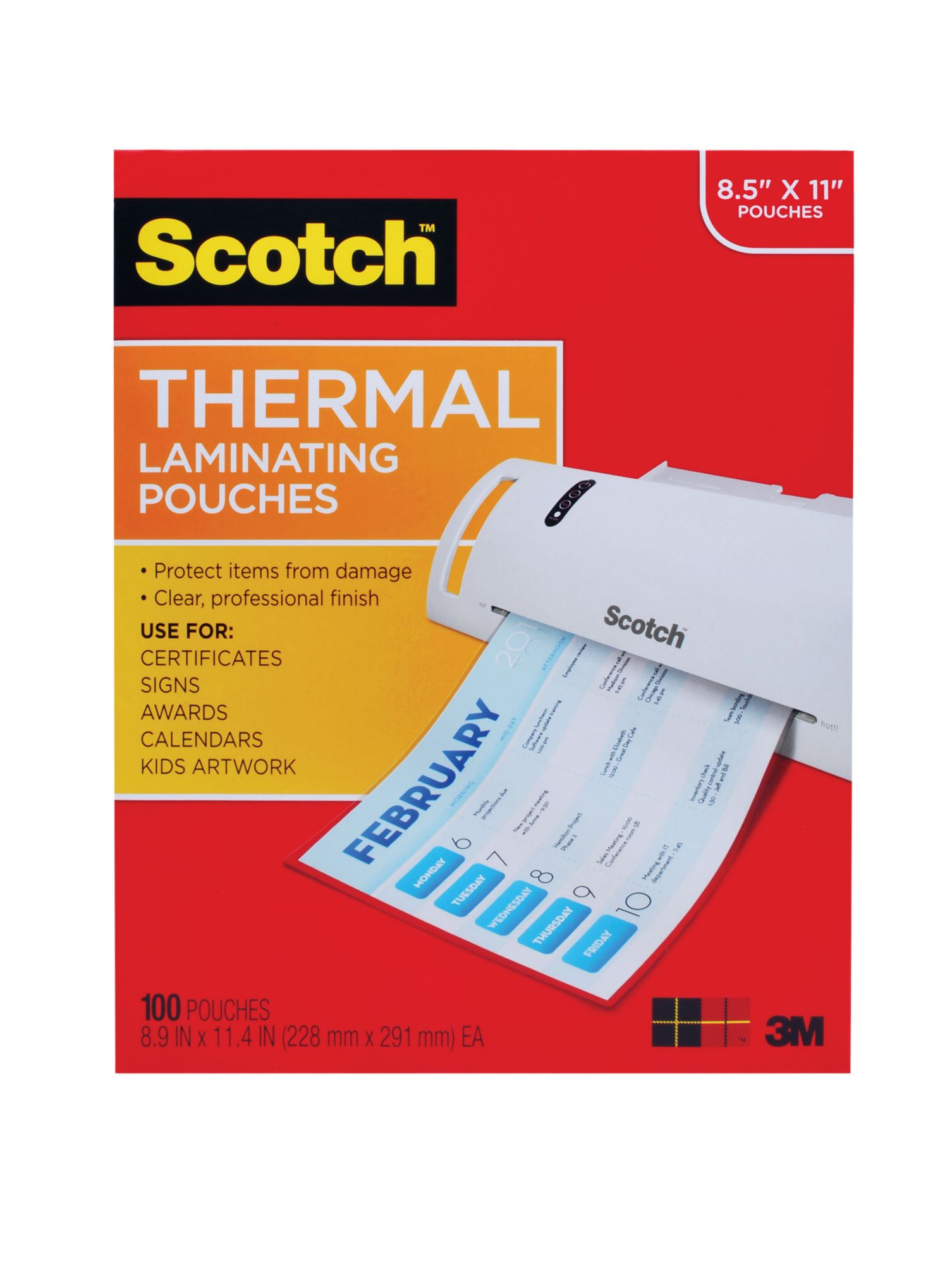 Scotch Letter-Size Thermal Laminating Pouches - 100 ct.