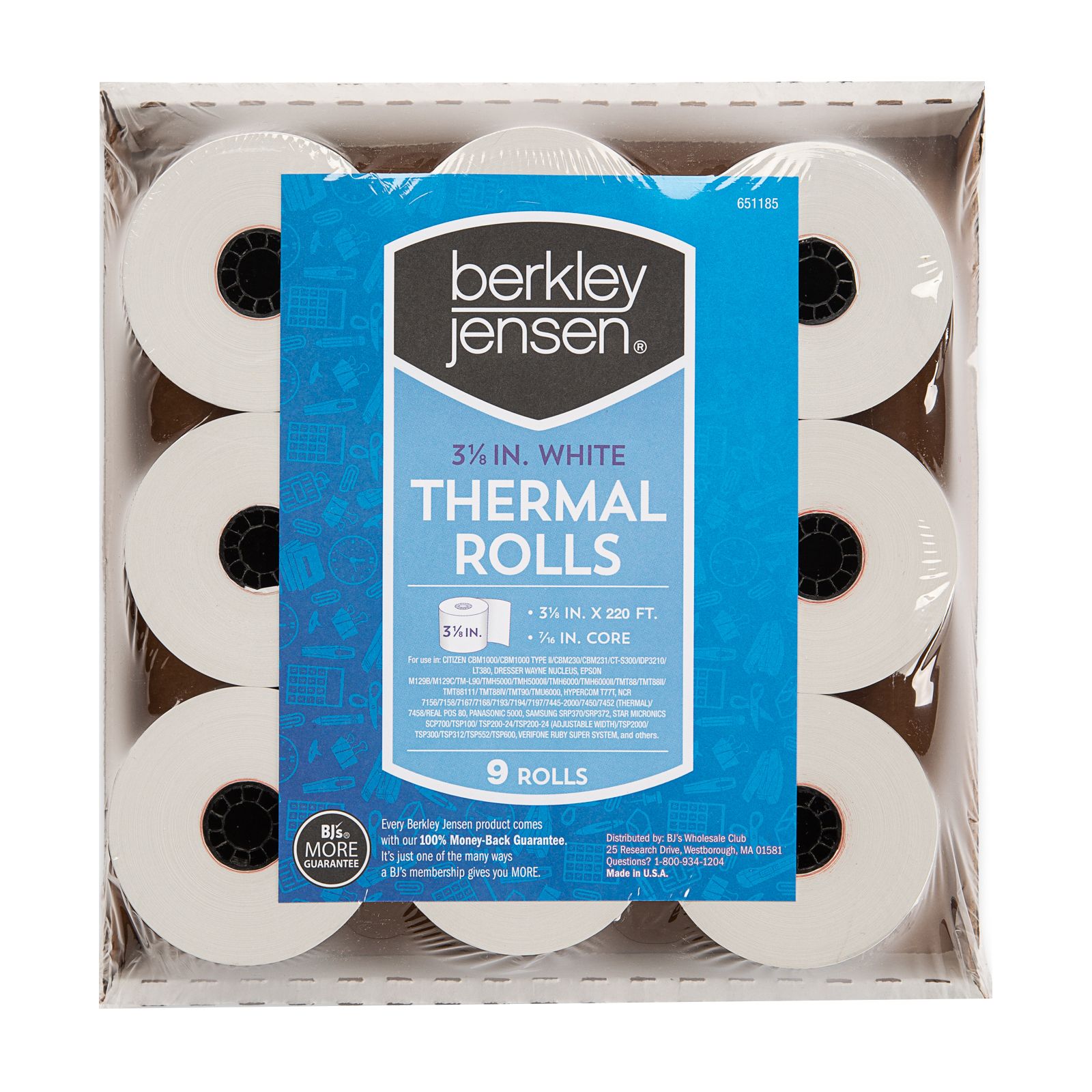 Berkley Jensen Thermal Paper Rolls 9 Pk Bjs Wholesale Club
