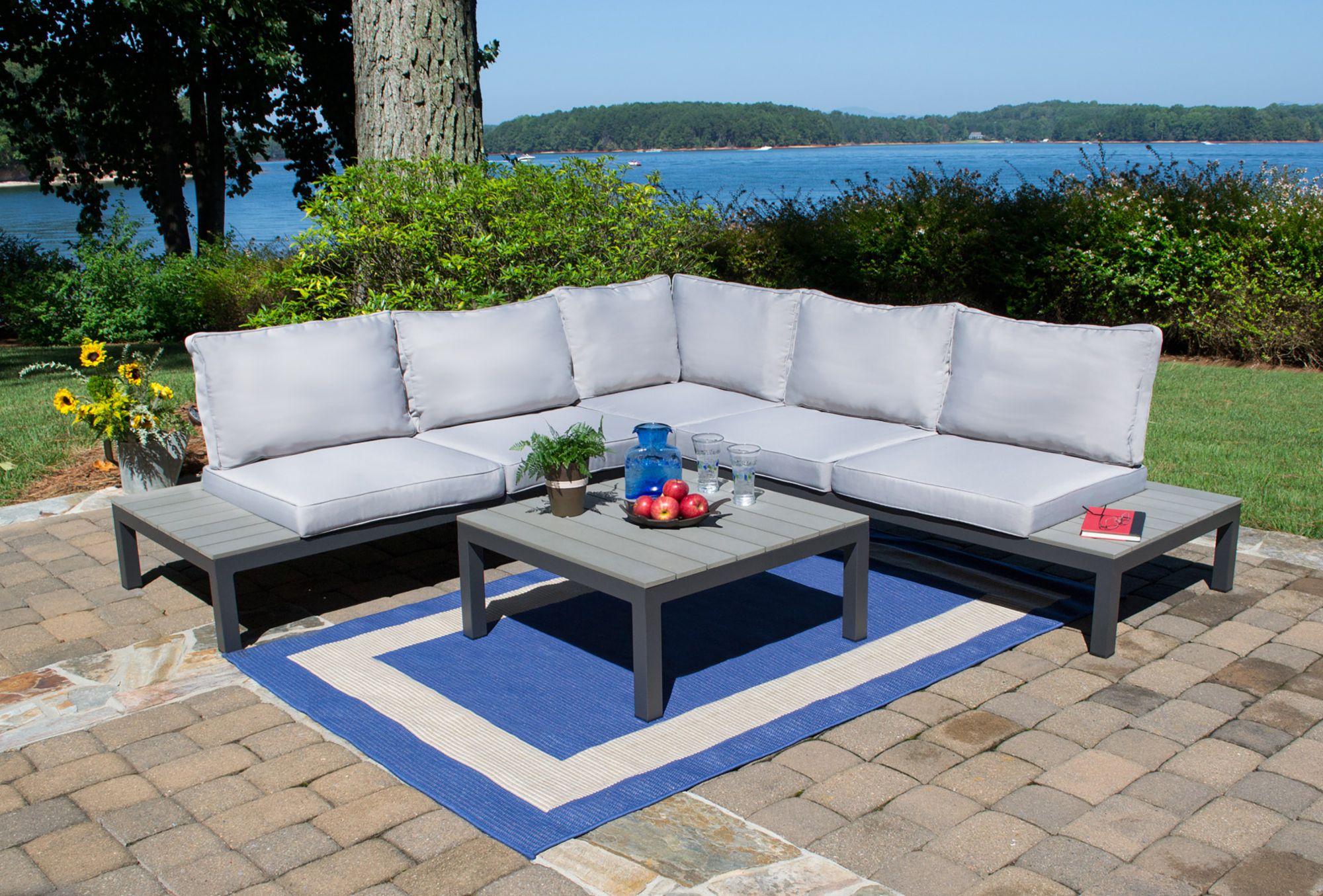 Tortuga Outdoor Lakeview 4-Pc. Modern Sectional Set - Gray