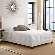 Contour Rest Garnet Twin Size Simulated Leather Platform Bed Frame - White