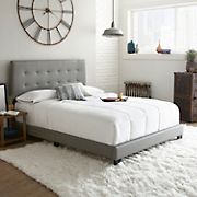Contour Rest Michal Queen Size Simulated Leather Platform Bed Frame - Gray