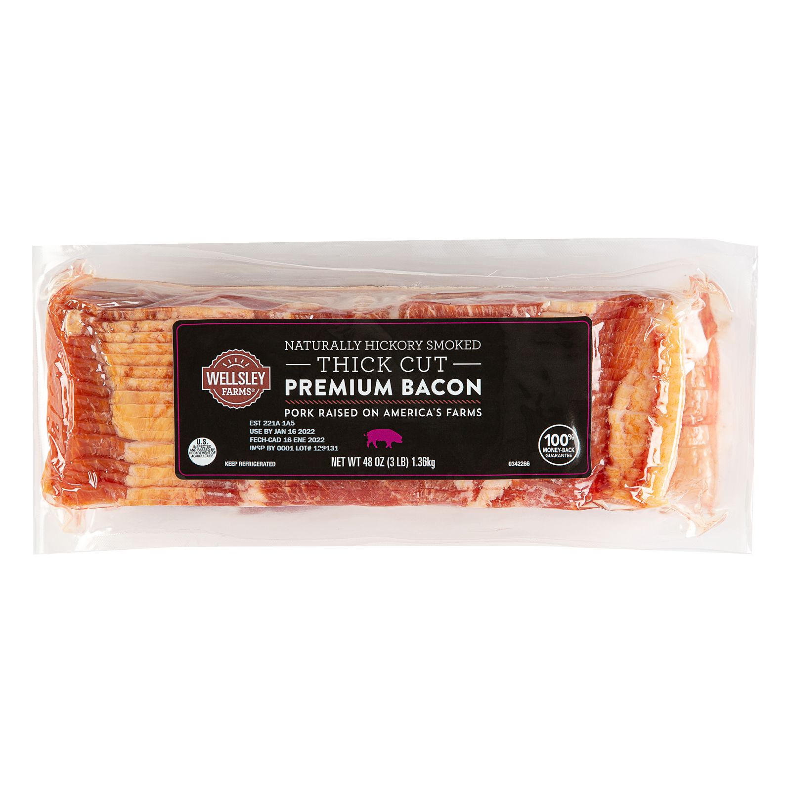 Wellsley Farms Thick-Sliced Bacon, 3 lbs.