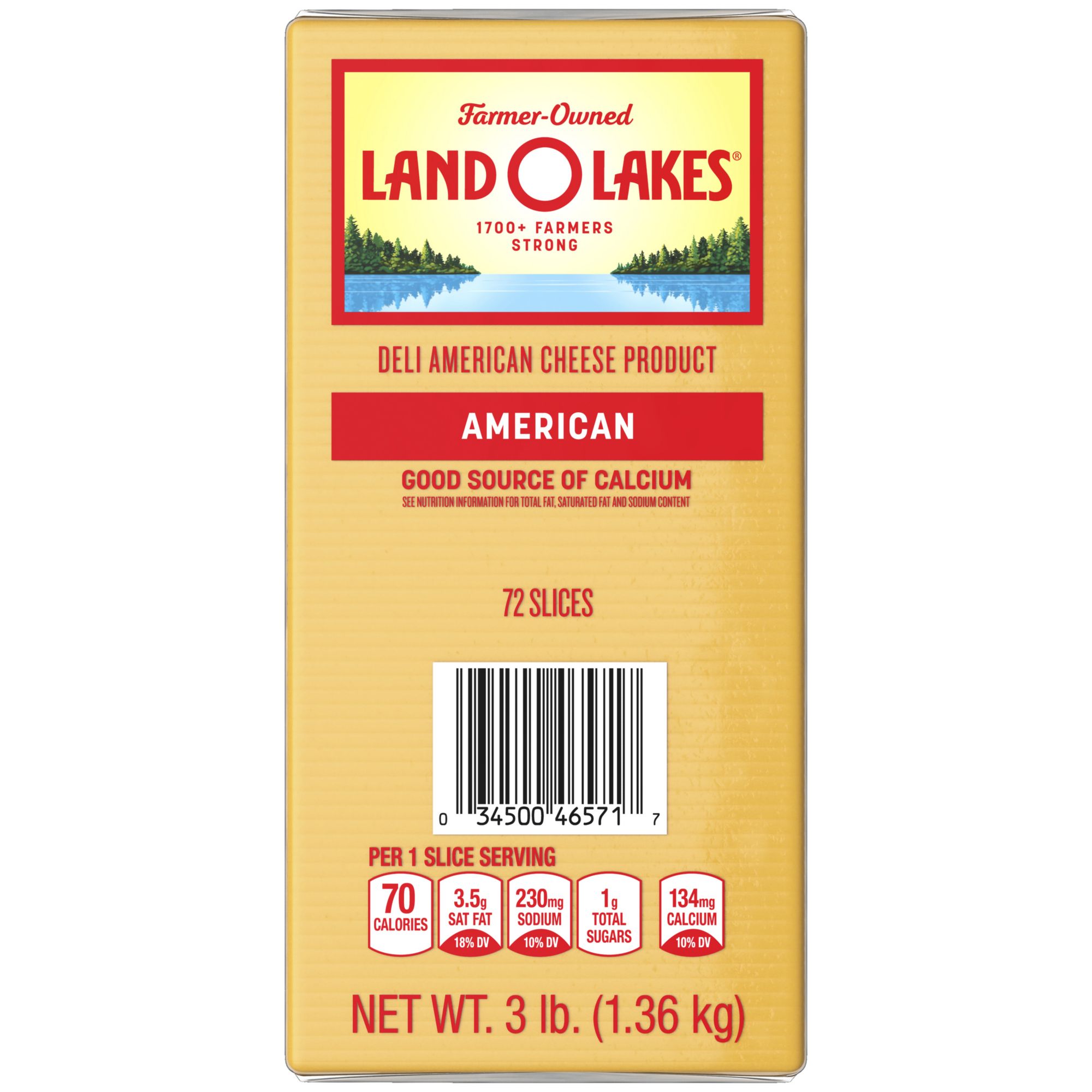 Land O Lakes Sliced Yellow American Premium Deli Cheese, 3 lbs.