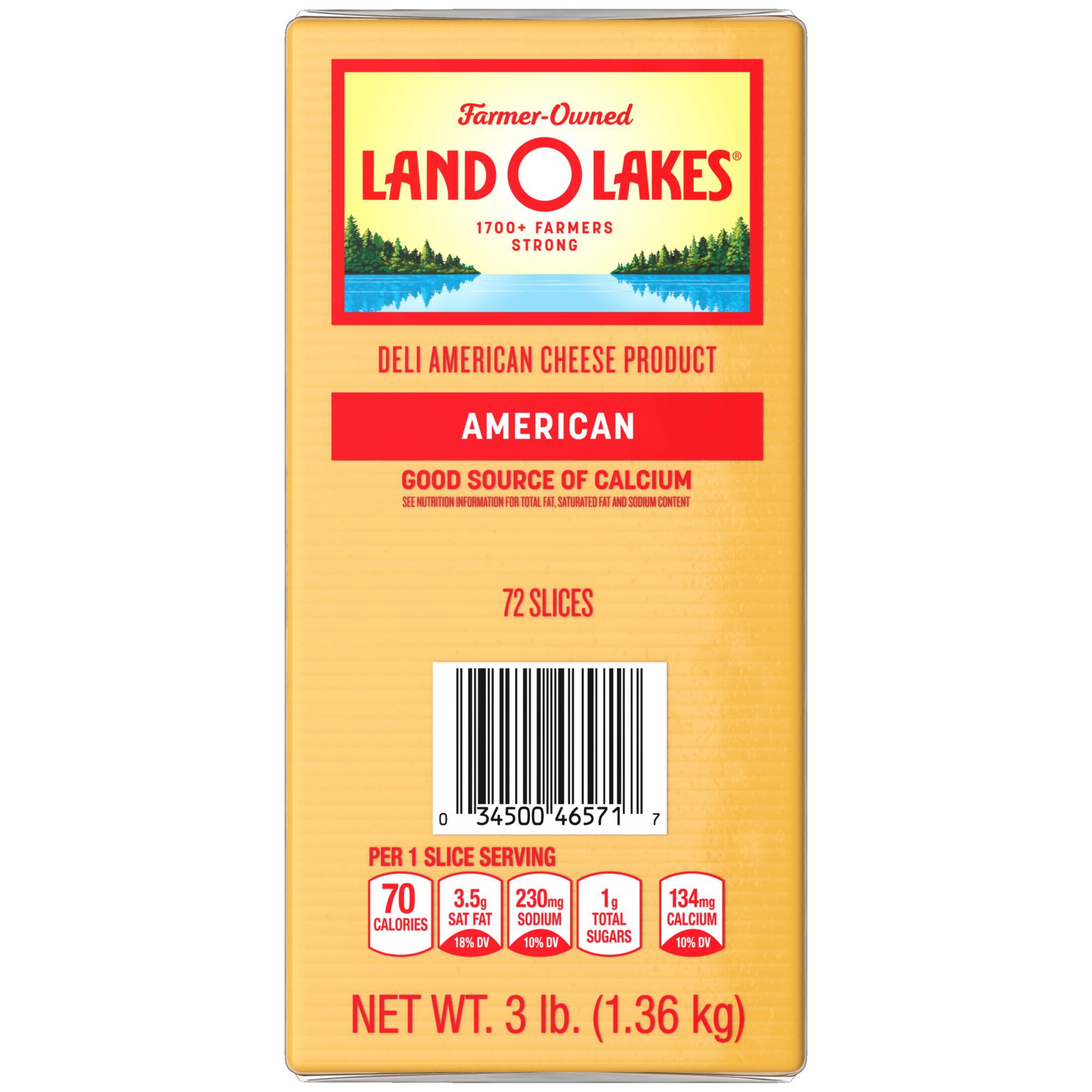 Land O Lakes Sliced Yellow American Premium Deli Cheese, 3 lbs.