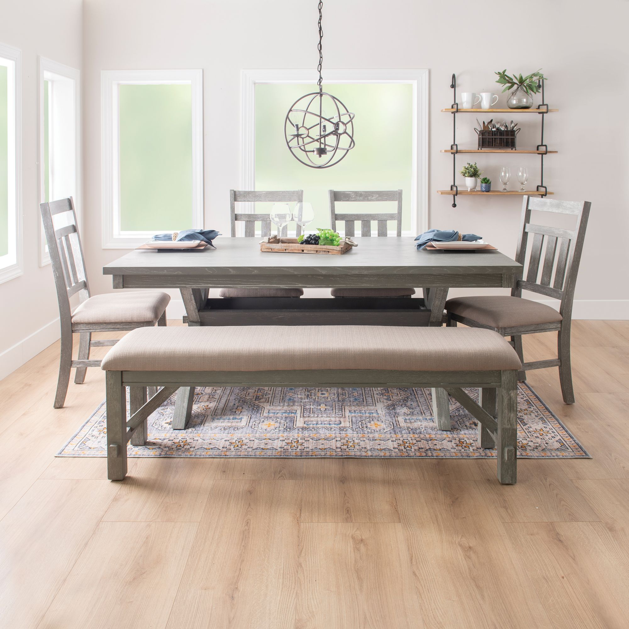 W. Trends 7 Piece Modern Farmhouse Dining Set