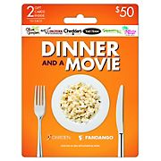 Darden and Fandango Dinner and a Movie $25 Gift Card, 2 pk.