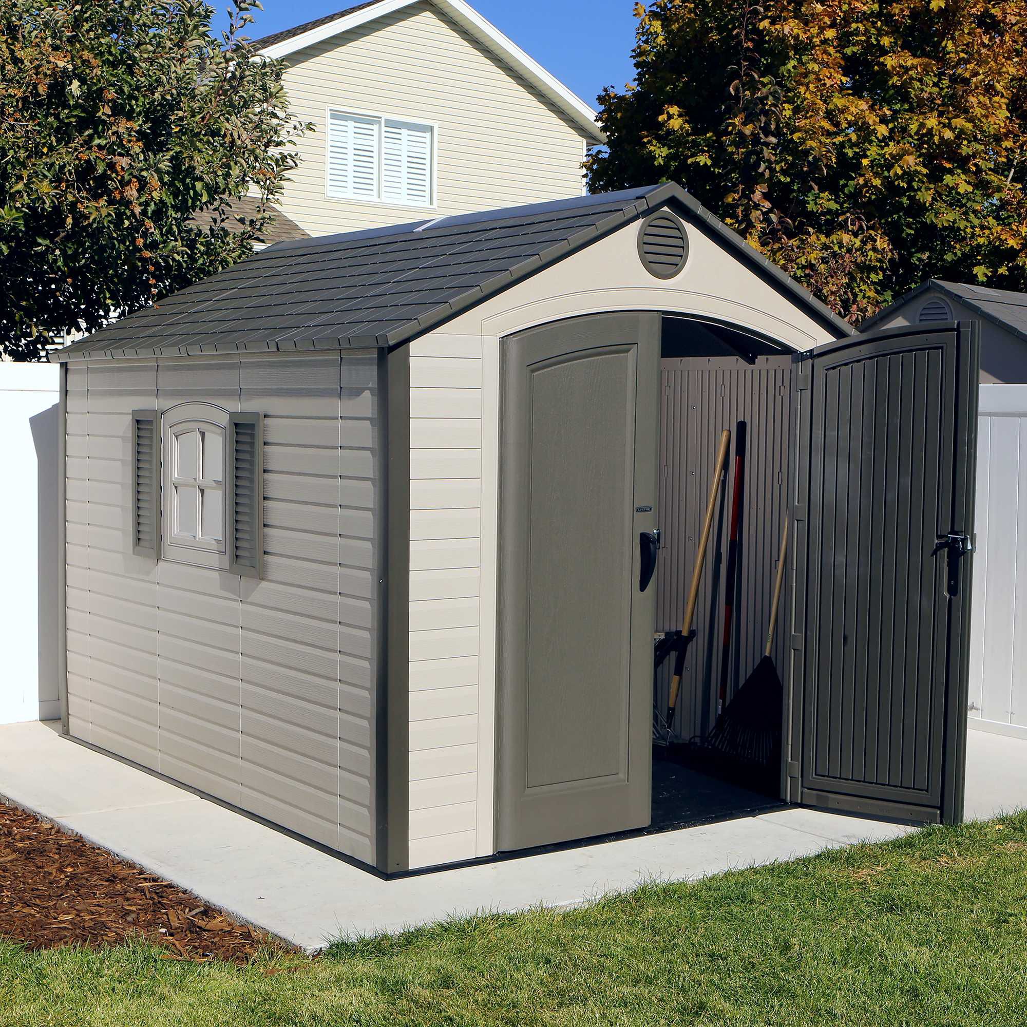 Lifetime 8' x 10' Outdoor Storage Shed - Brown/Tan