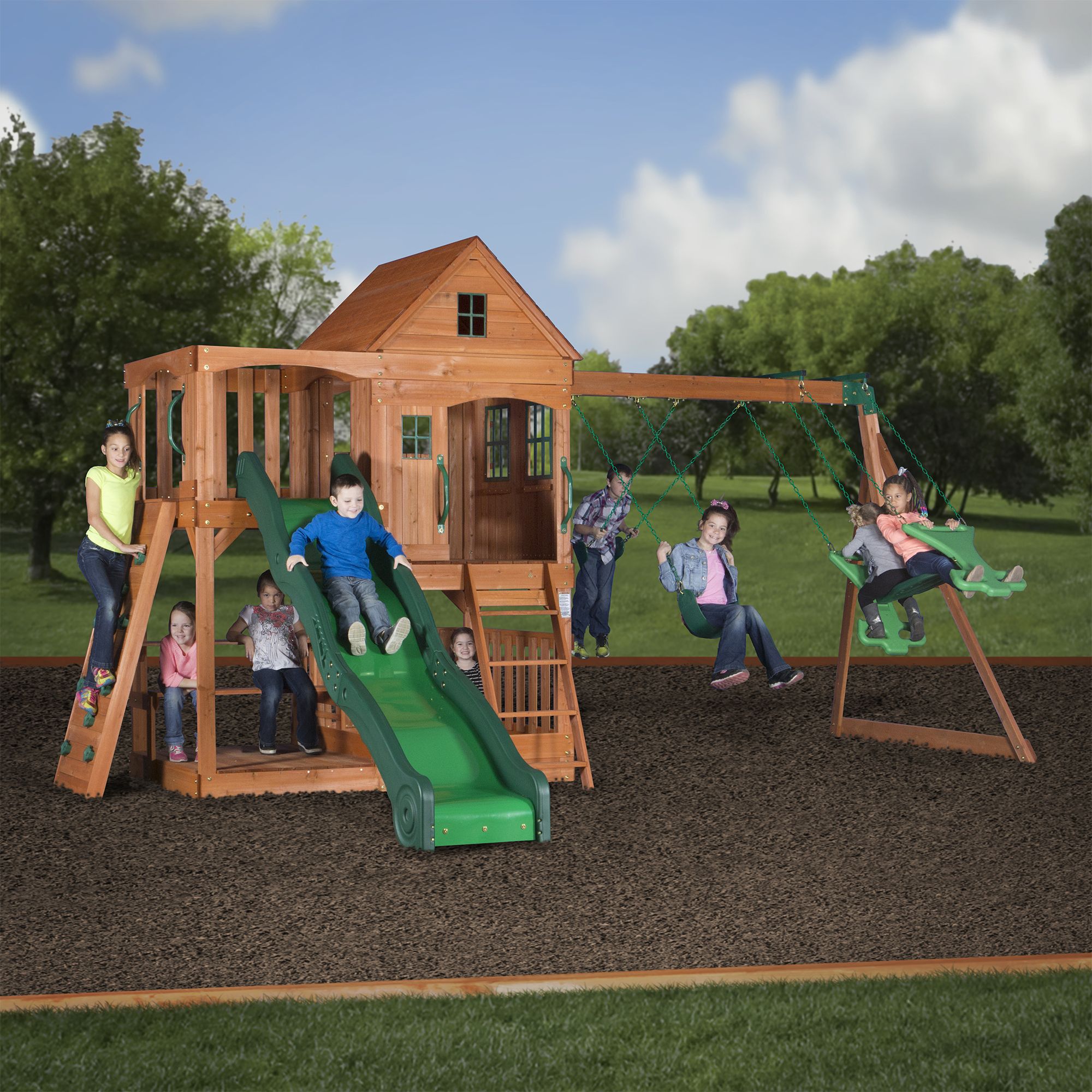 backyard discovery cedar swing set