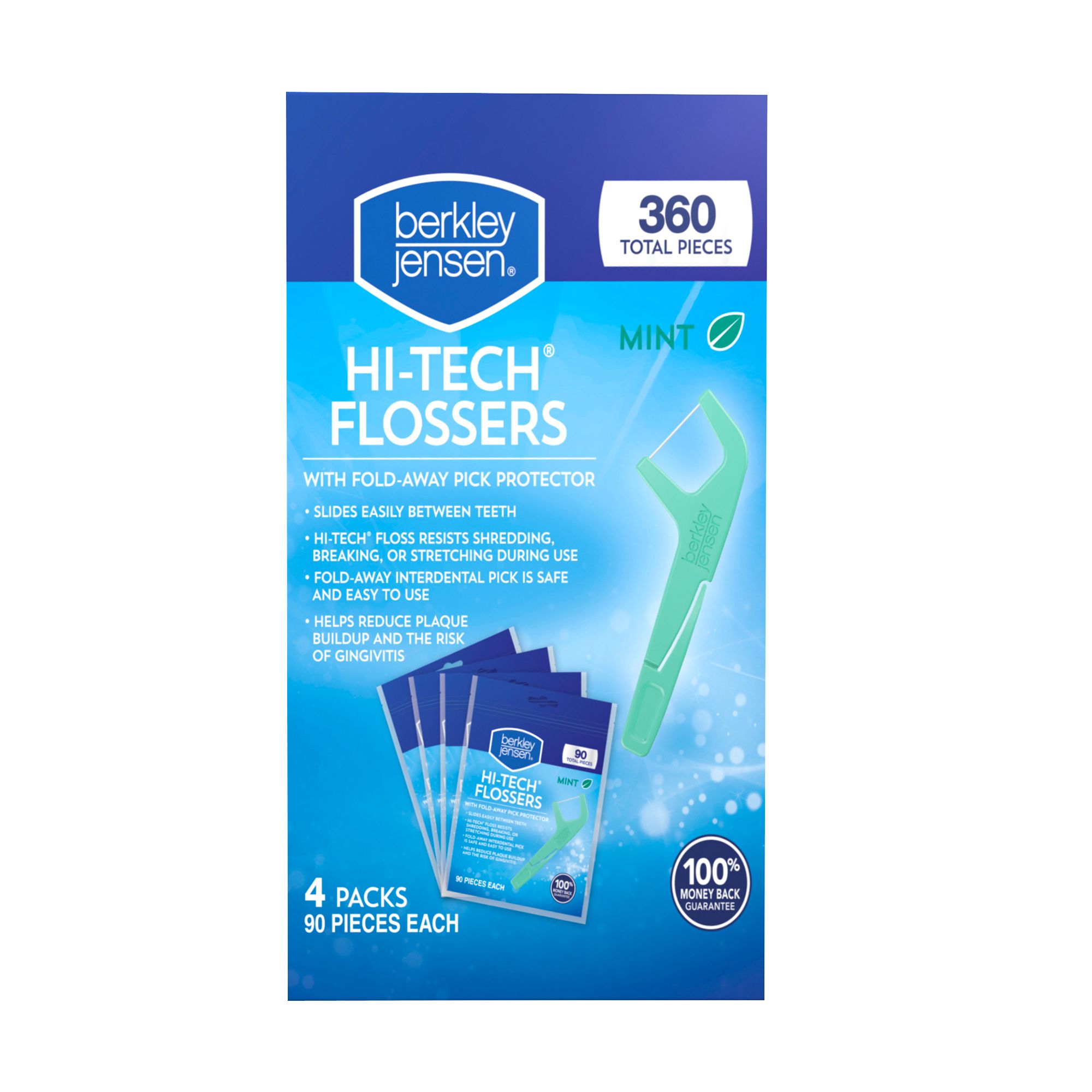 Berkley Jensen Mint Hi Tech Flossers 4 Pk 90 Ct Bjs Wholesale Club