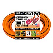 U.S. Wire & Cable 100' Extension Cord 14/3 G- Orange