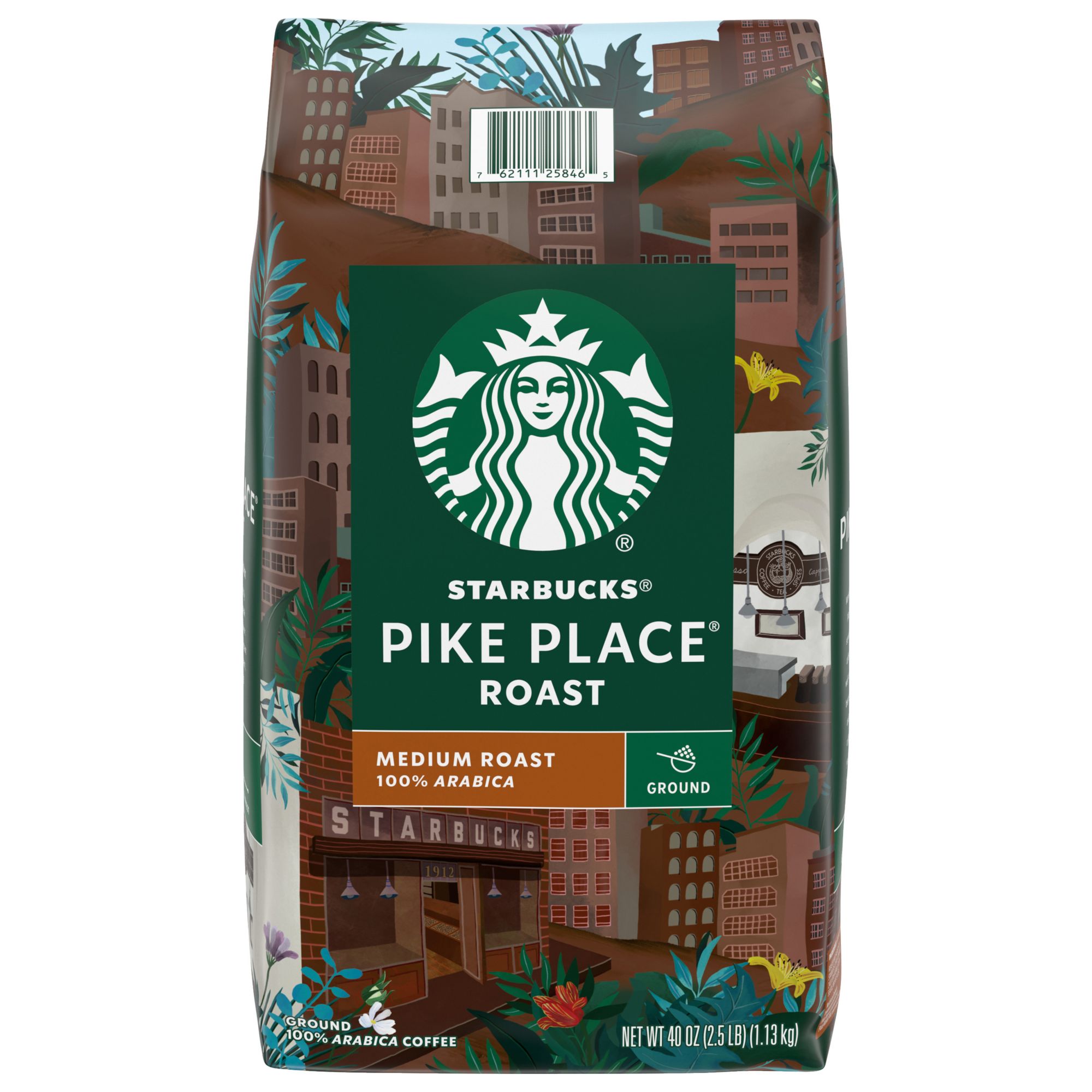 Starbucks Pike Place Roast Medium Roast Ground Coffee, 40 oz.