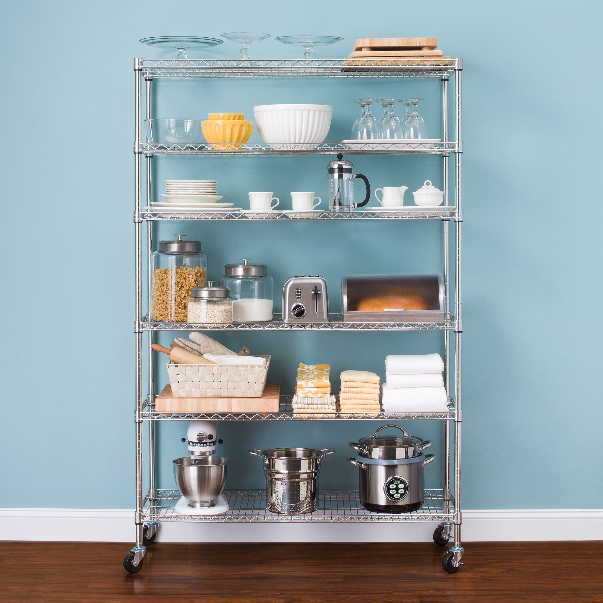 Berkley Jensen 48&quot; 6-Shelf Steel Rack - Chrome