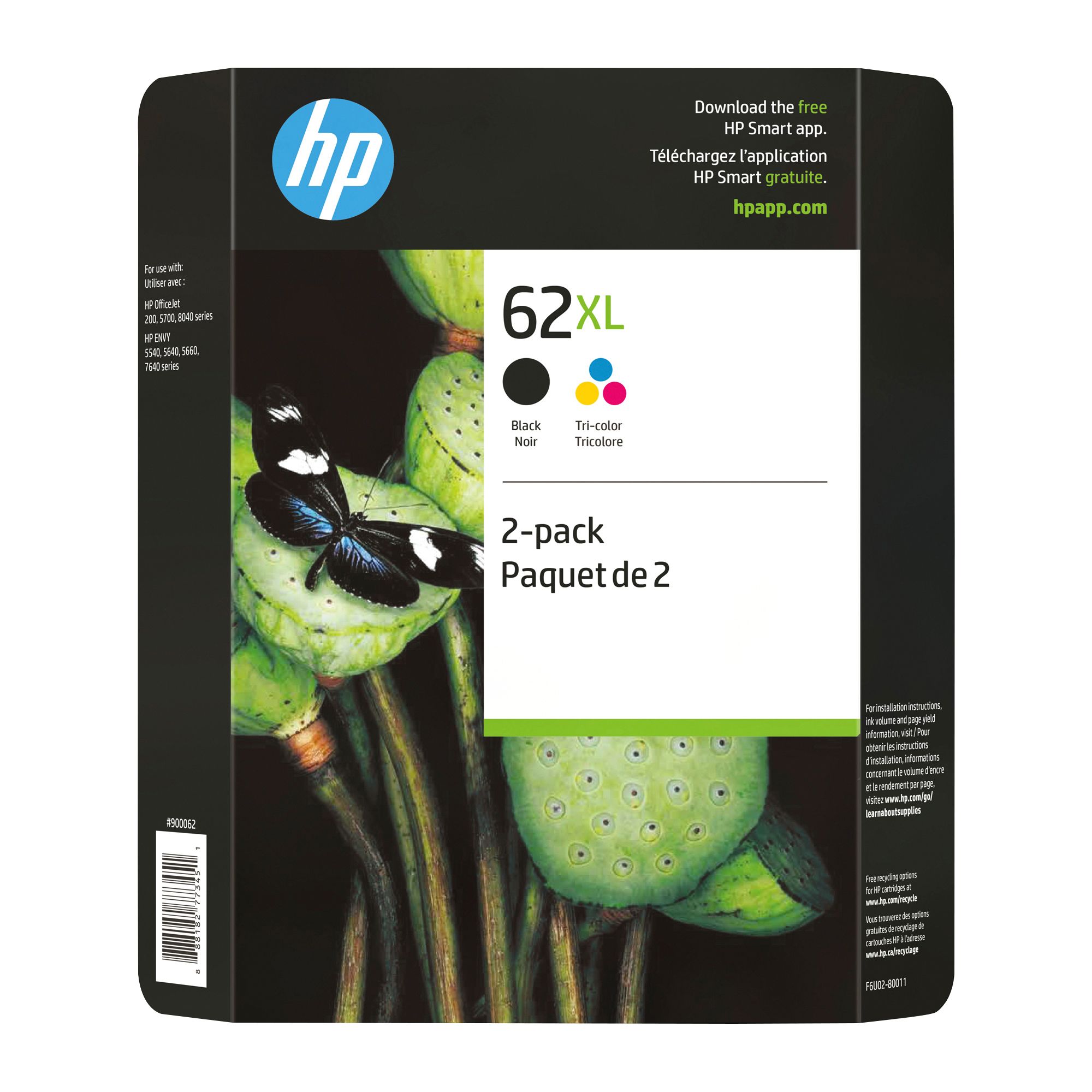 HP Inc. 62XL Combo Ink Cartridges, 2 pk.