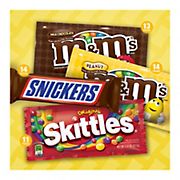 M&M's, Snickers, and Skittles Full Size Chocolate Candy Fundraiser Variety Pack, 52 pk.