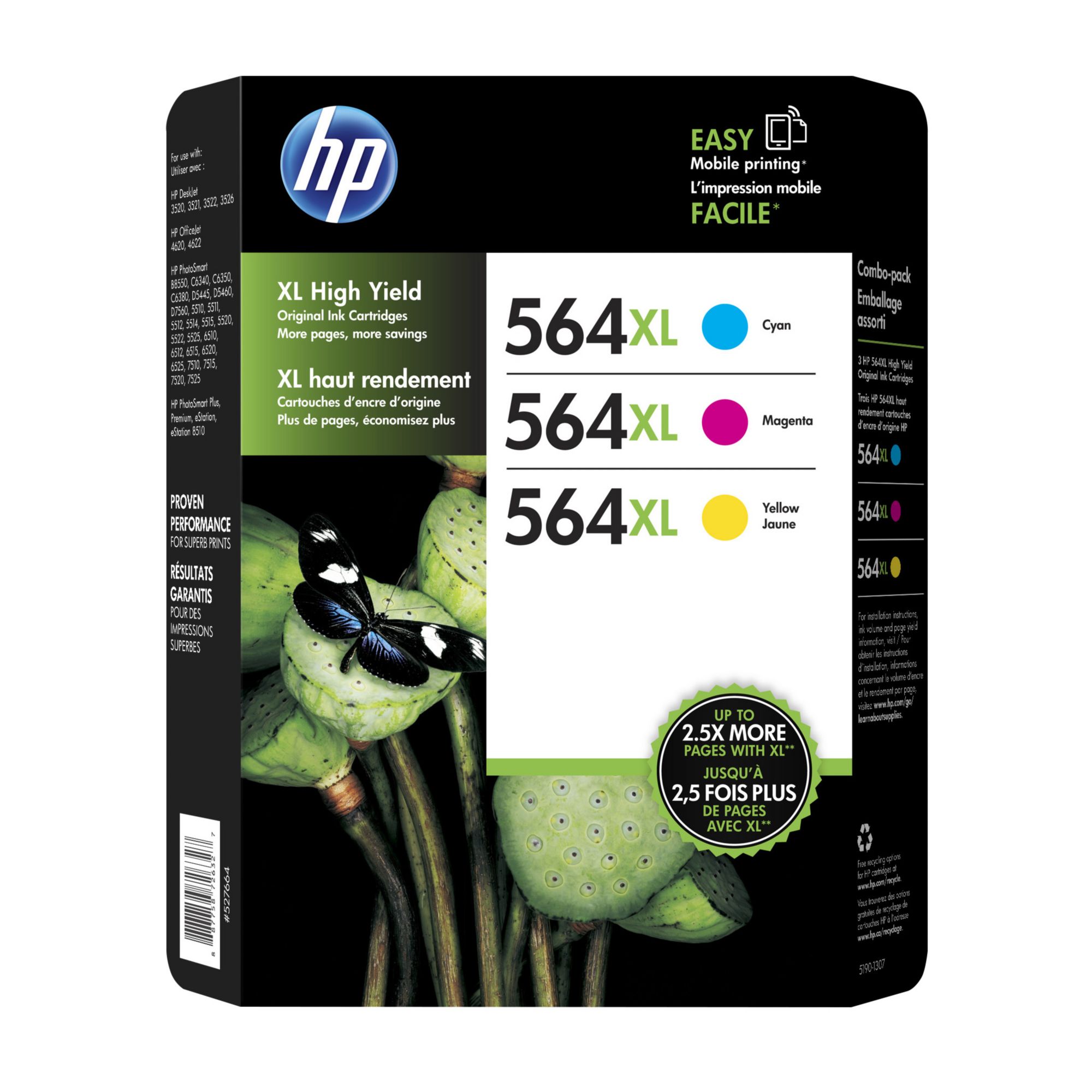 HP Inc. 564XL Color Ink Cartridges, 3 pk.