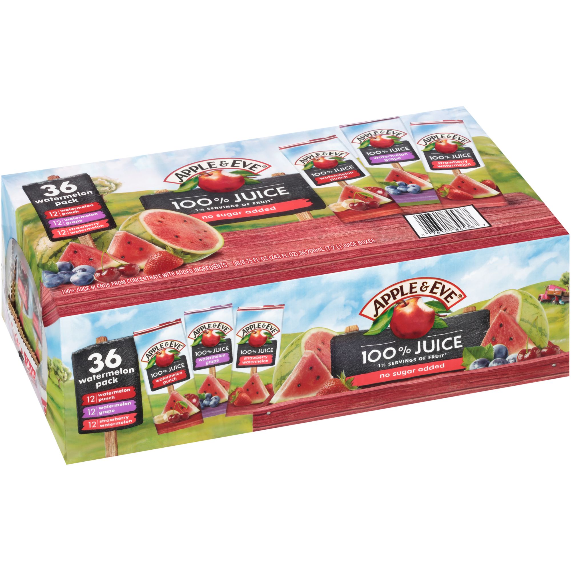 Apple & Eve 100% Juice Watermelon Patch Variety Pack, 36 pk
