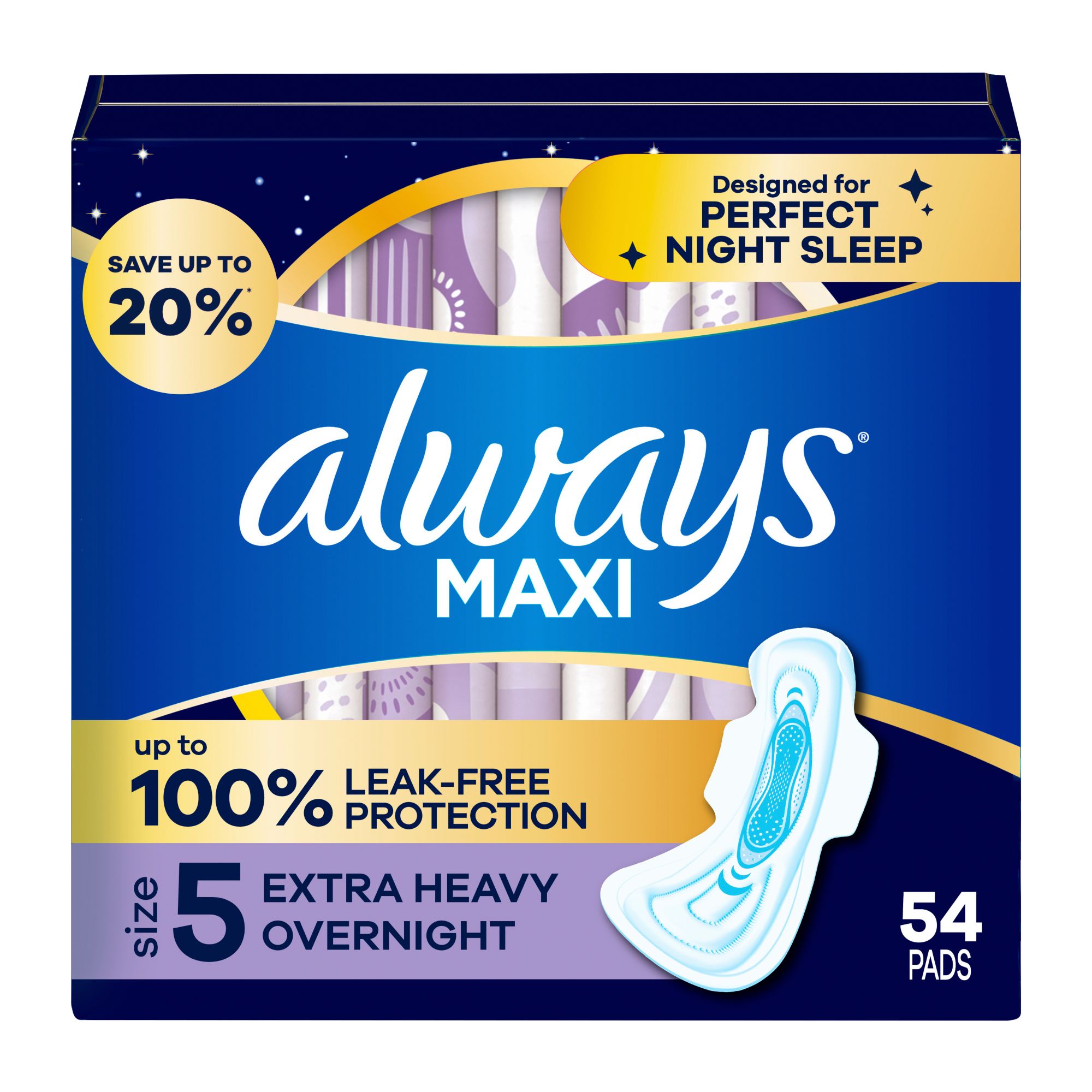 Always Radiant Regular Absorbency Pads with Wings, 76 ct.