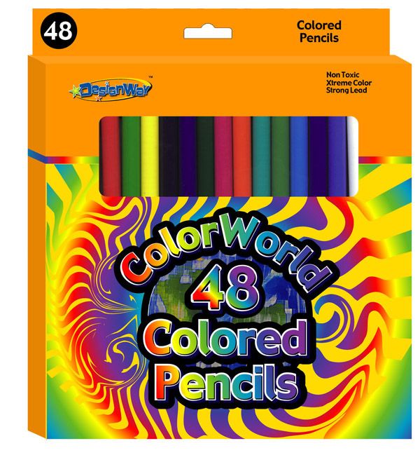 CRAYOLA ASSORTED COLOURED PENCILS,48 COUNT NONTOXIC