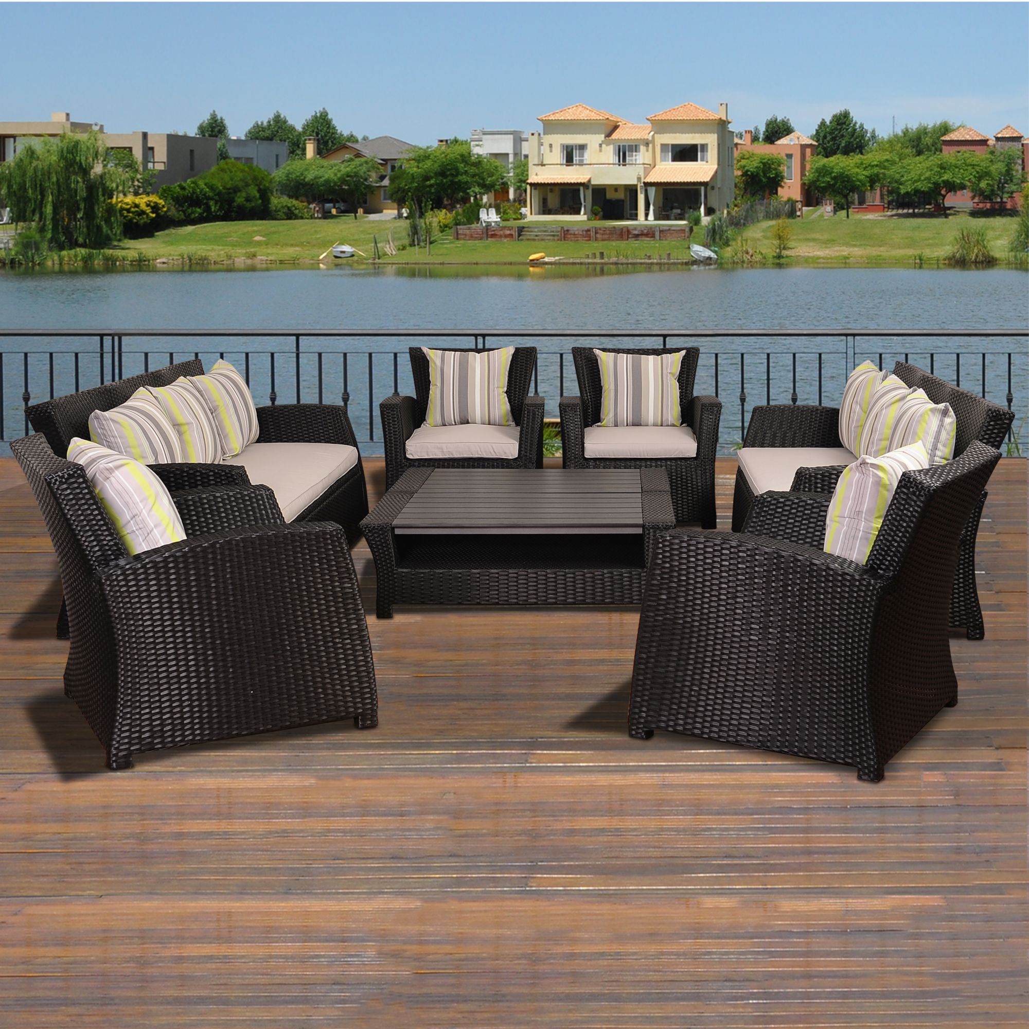 Atlantic San Antonio 8 Pc Wicker Set Black Bjs Wholesale Club