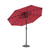Sun-Ray 9' 8-Rib Solar Light Umbrella - Scarlet