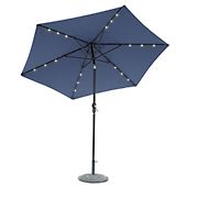 Sun-Ray 9' 6-Rib Solar Light Umbrella - Navy