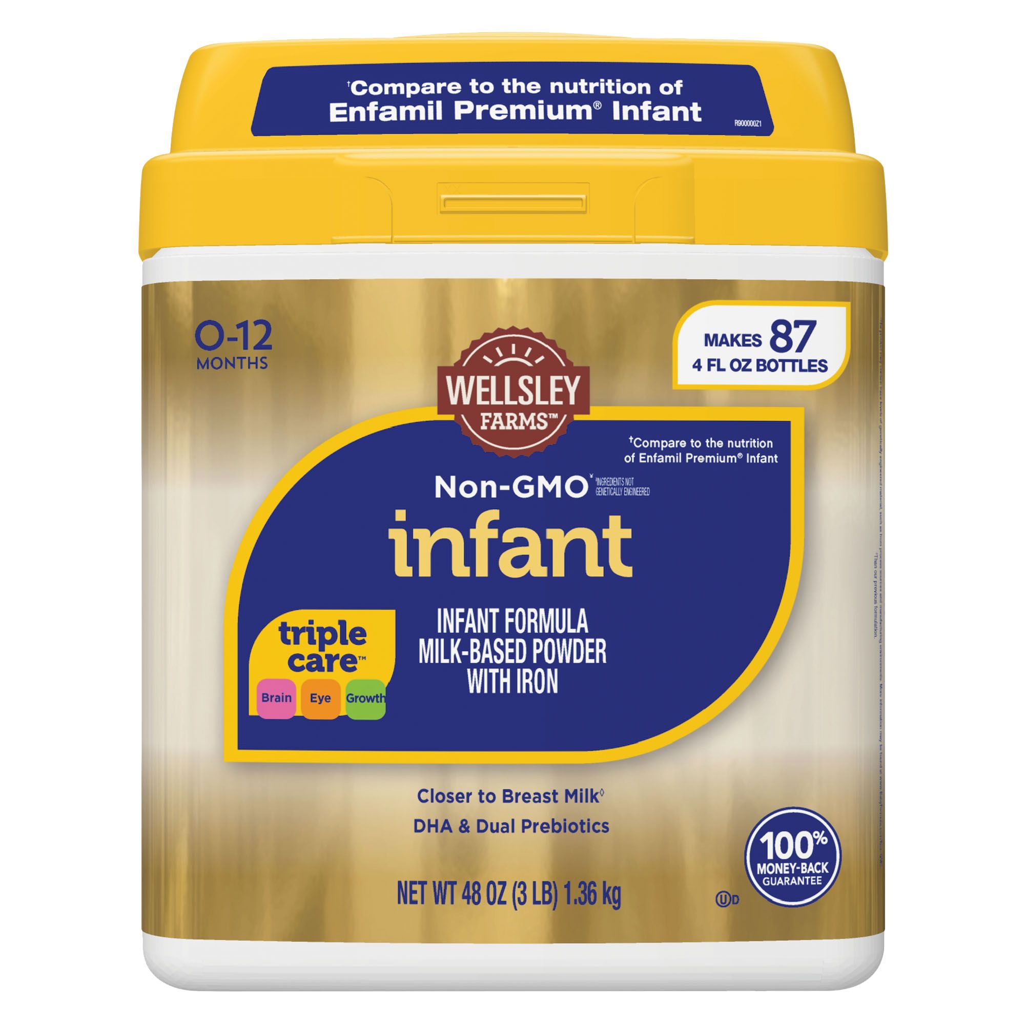 Wellsley Farms Premium Non-GMO Form Milk Based Powder Infant Formula, 48 oz.