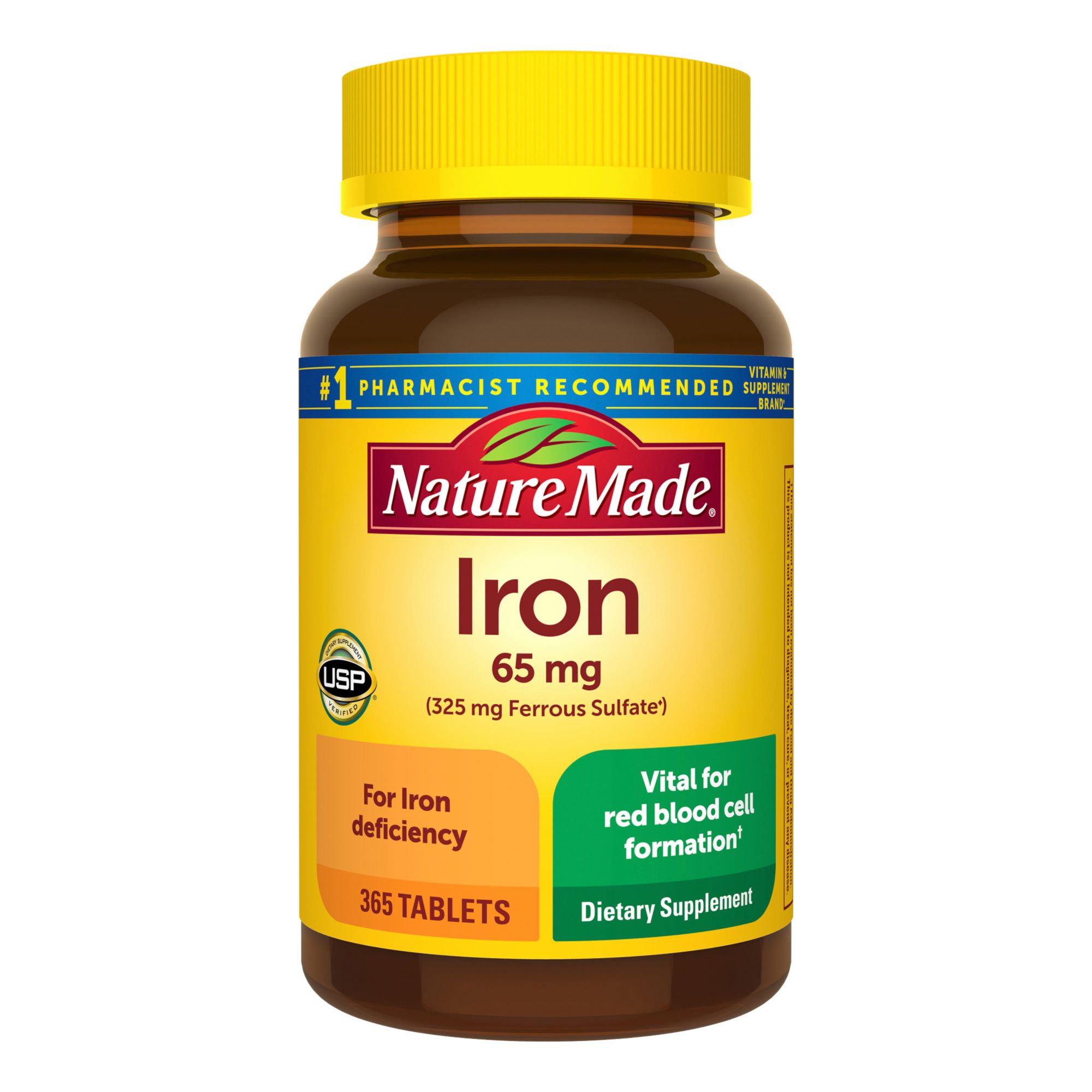 Nature Made Iron 65 mg (from Ferrous Sulfate) Tablets, 365 ct.