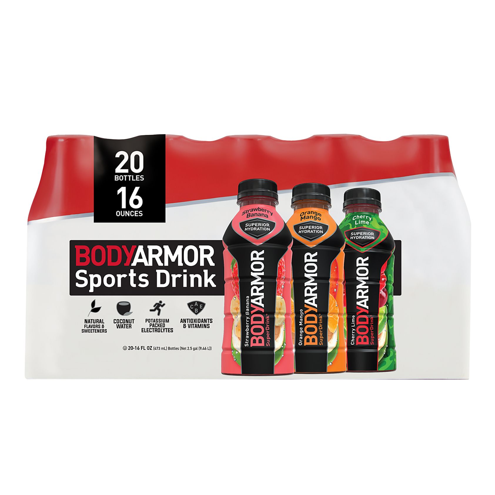 BODYARMOR Sports Drink, Variety Pack, 20 ct./16 oz.