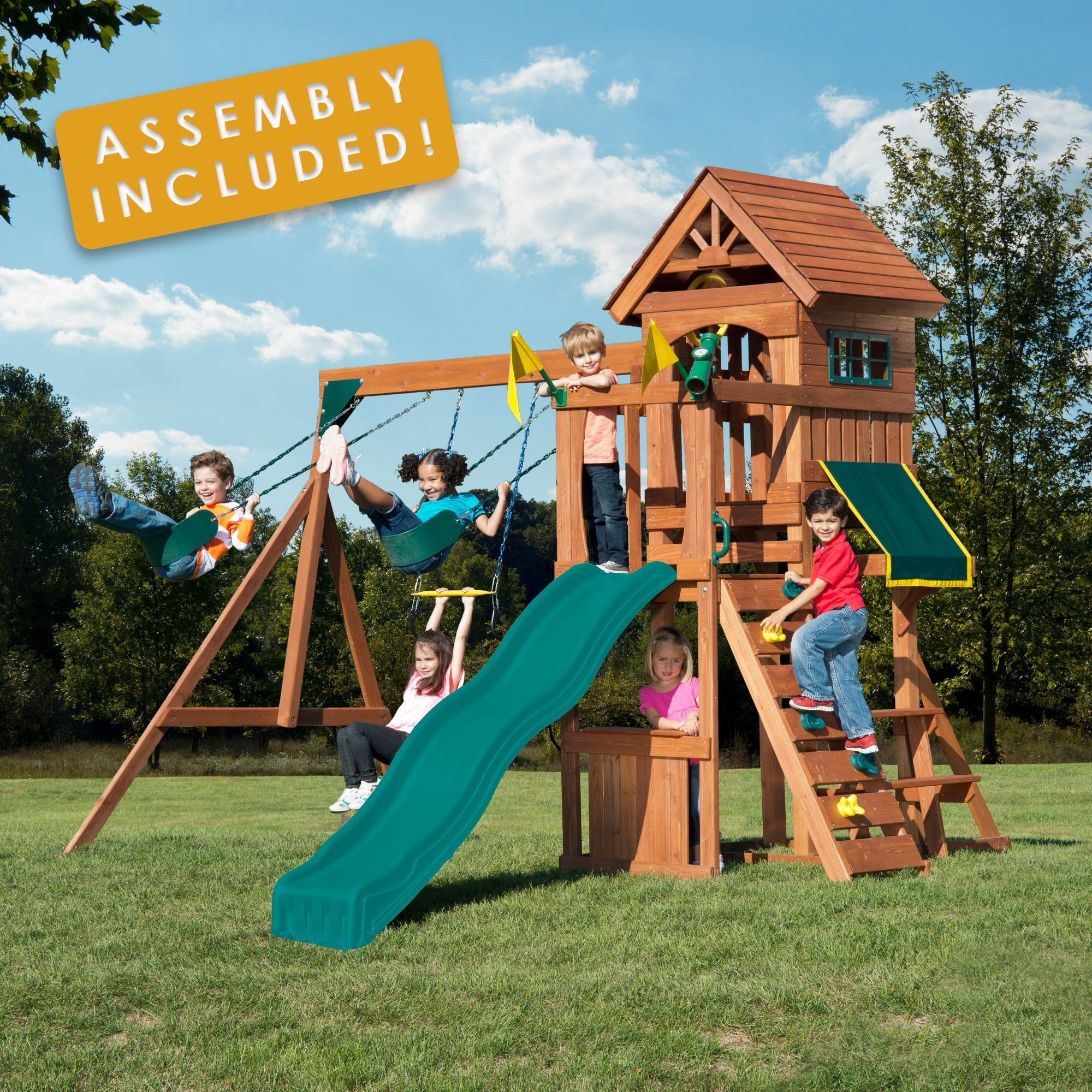 Backyard Play Systems Swing Fort Swing Set With Professional Installation