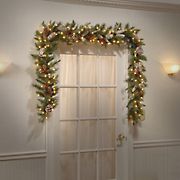 National Tree Company 9' x 10&quot; Frosted Berry Garland - Clear