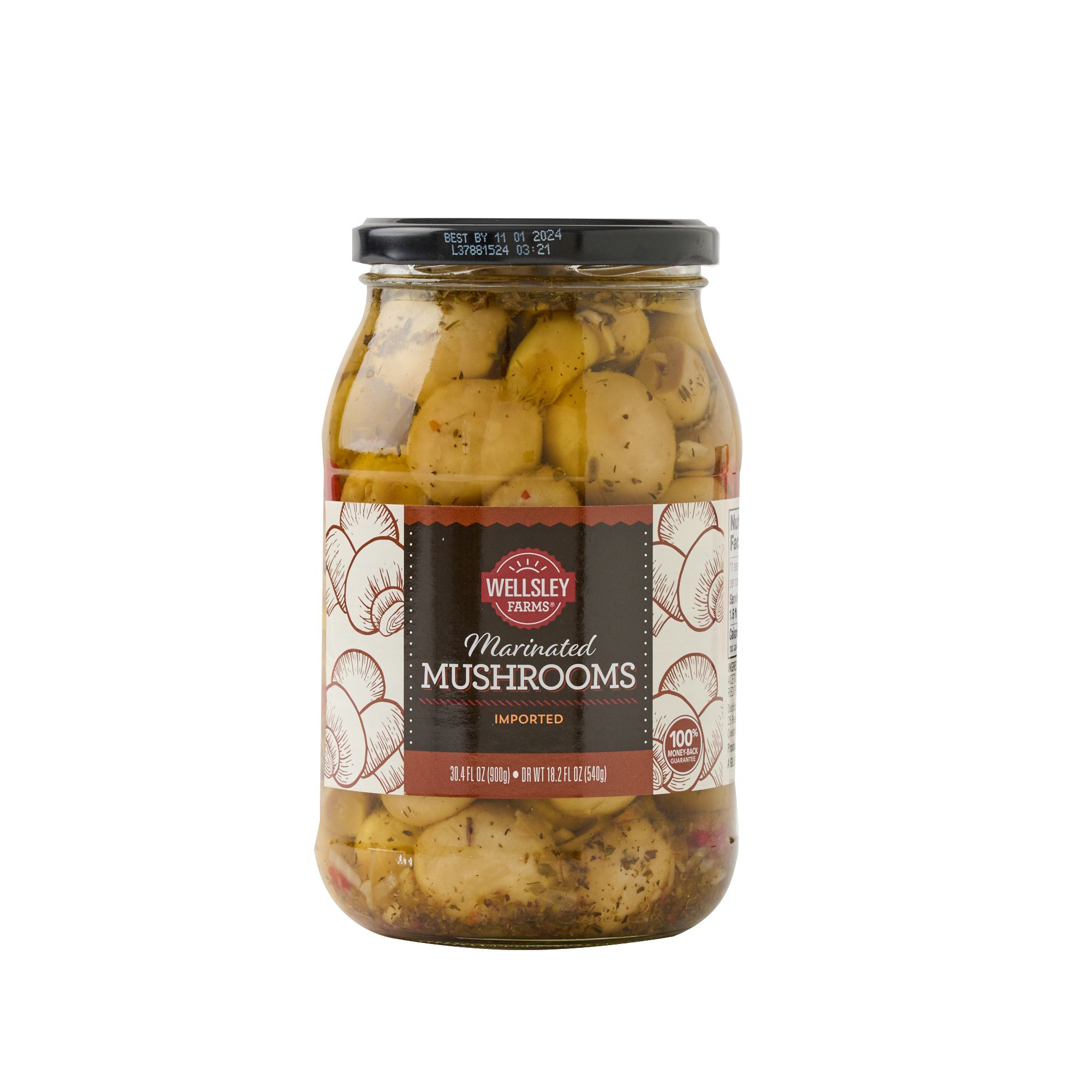 Wellsley Farms Marinated Mushrooms, 30.4 oz.