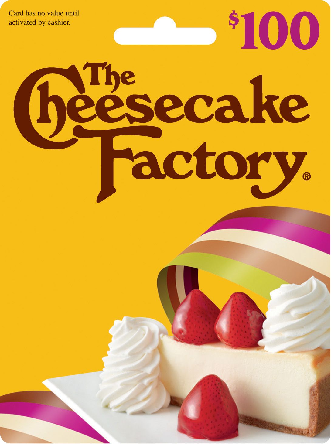 $100 The Cheesecake Factory Gift Card