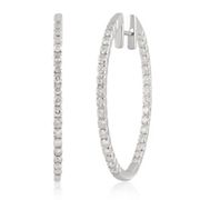 1.50 ct. t.w. Diamond Hoop Earrings in 14k White Gold
