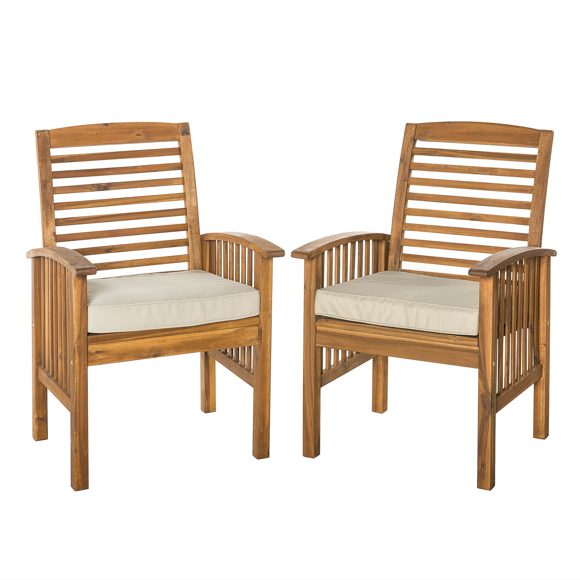 W. Trends Outdoor Hunter Acacia Wood Dining Chairs - Brown