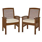 W. Trends Outdoor Hunter Acacia Wood Dining Chairs - Dark Brown