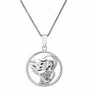 .11 ct. t.w. Diamond Zodiac Pendant Necklace in Sterling Silver - Virgo