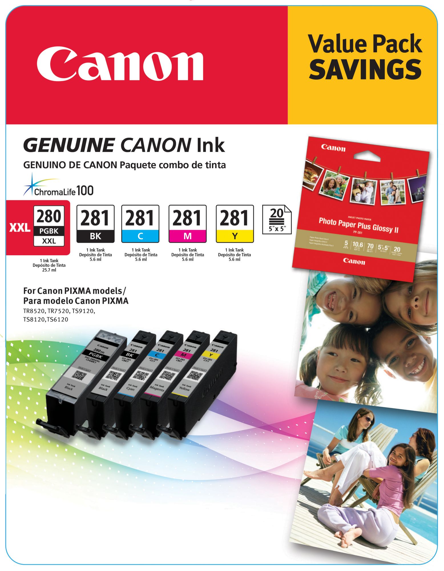 Canon PGI280 and CLI281 Combo Ink Cartridges