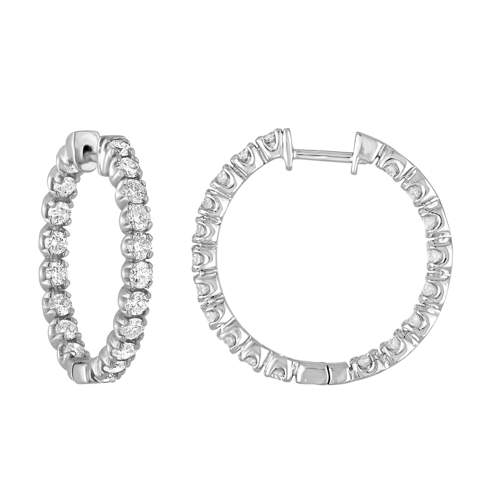 Amairah 3.40 ct. t.w. Diamond Hoop Earrings in 14k White Gold