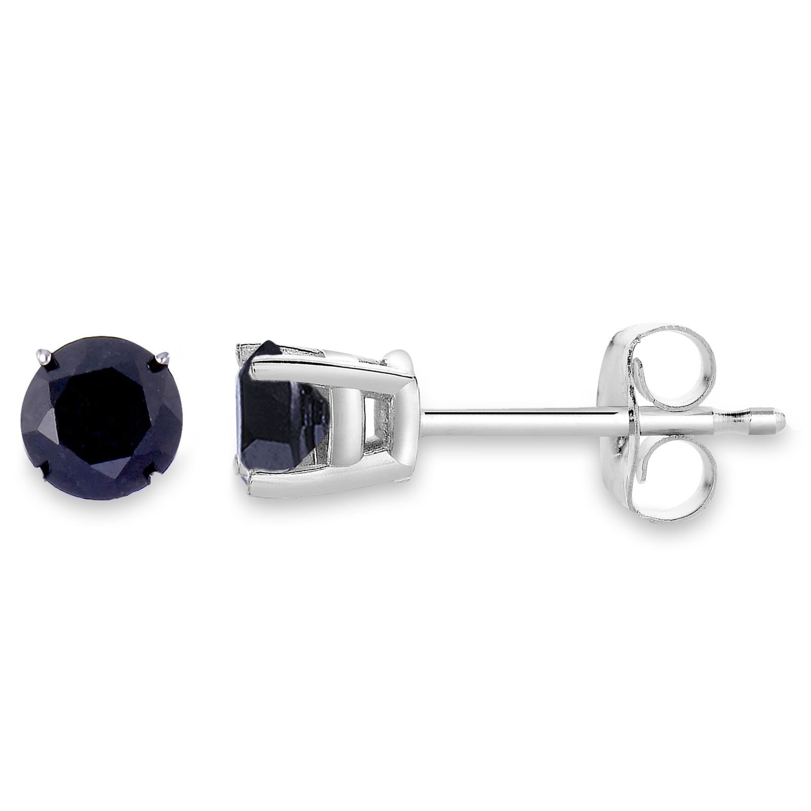 1 00 Ct T W Black Diamond Studs In 14k White Gold Bjs