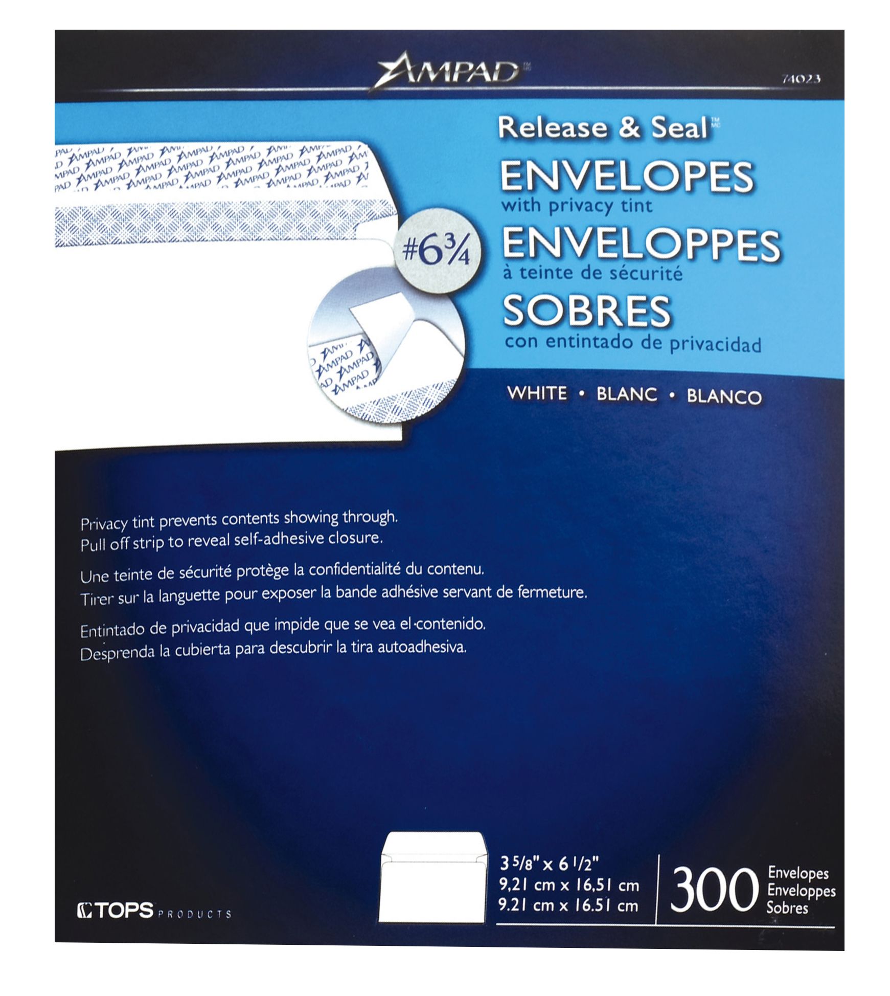 Ampad 6 3/4 Peel and Seal Envelopes, 300 Count