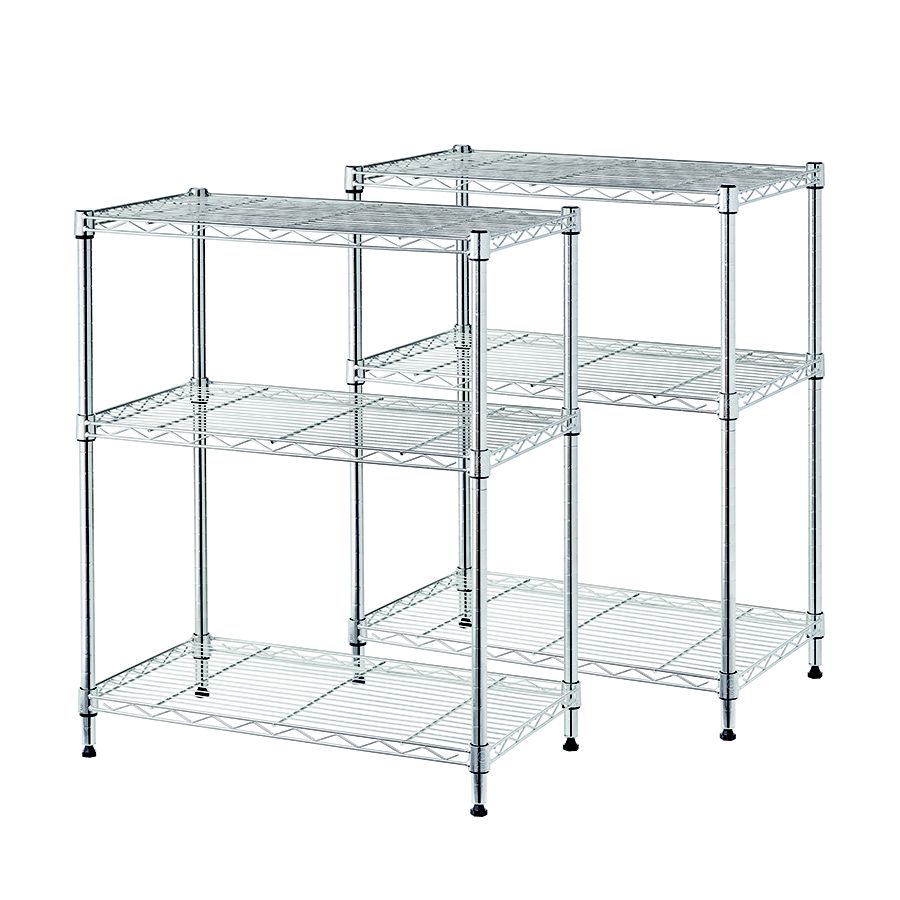 3 Tier Wide Wire Shelving Chrome - Brightroom™