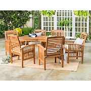 W. Trends 7-Pc. Acacia Wood Outdoor Dining Set - Brown