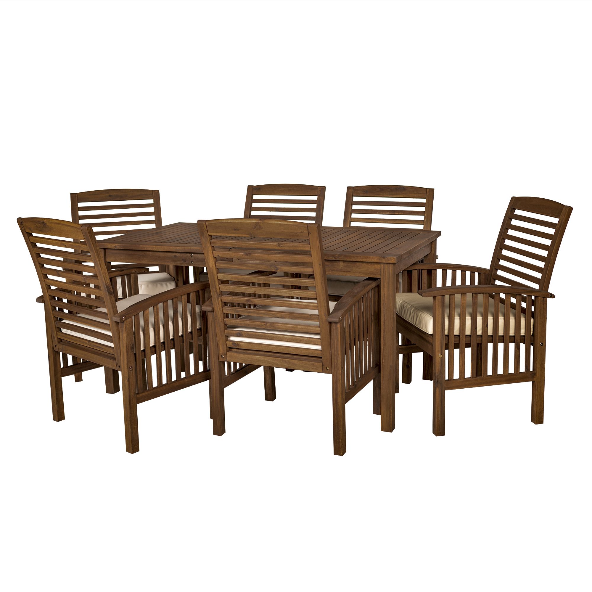 W. Trends 7-pc Outdoor Cliff Acacia Wood Dining Set - Brown