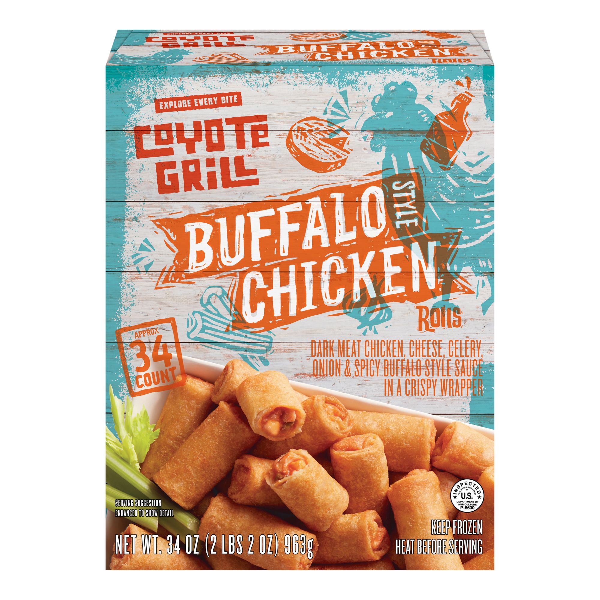 Coyote Grill Buffalo Chicken Rolls, 34 oz.